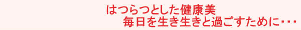 はつらつとした健康美　毎日を生き生きと過ごすために